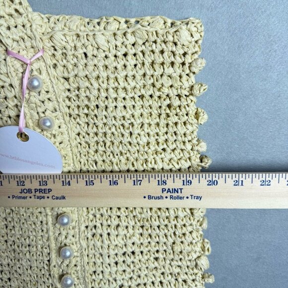 BTB Los Angeles Lisbeth Raffia Tote Unlined Pearl Detail - Picture 10 of 11